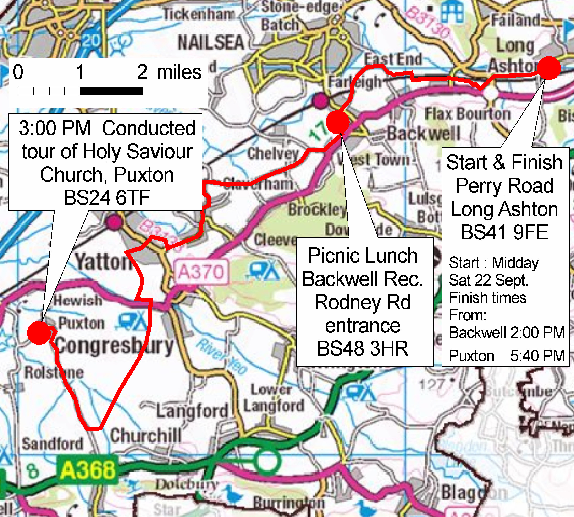 Pedalling Picnic to Puxton Sat 22 Sept 2018 All Saints Church, Long